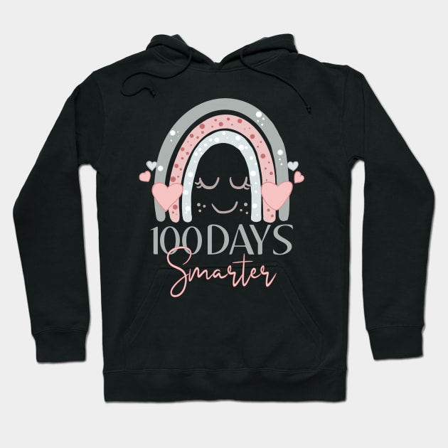 100 Days Smarter 100th Day of School Rainbow Teacher Hoodie by drag is art